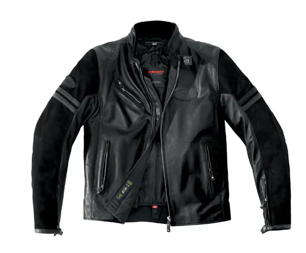 ** Spidi Ace Leather Jacket black with suede - size 52