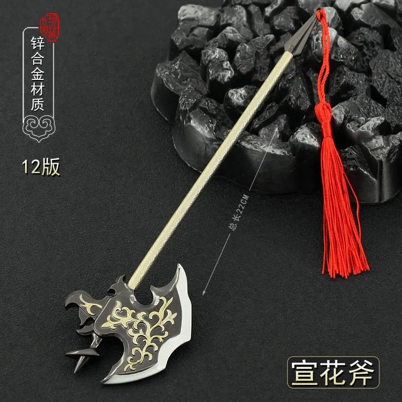 15cm Long Handled Battle Axe Tomahawk Hatchet Ancient Metal Cold Weapon Model Doll Equipment Accessories Replica Miniatures Boys