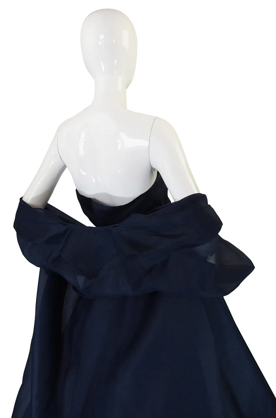 1950s Ink Blue Silk Organza Dress & Coat