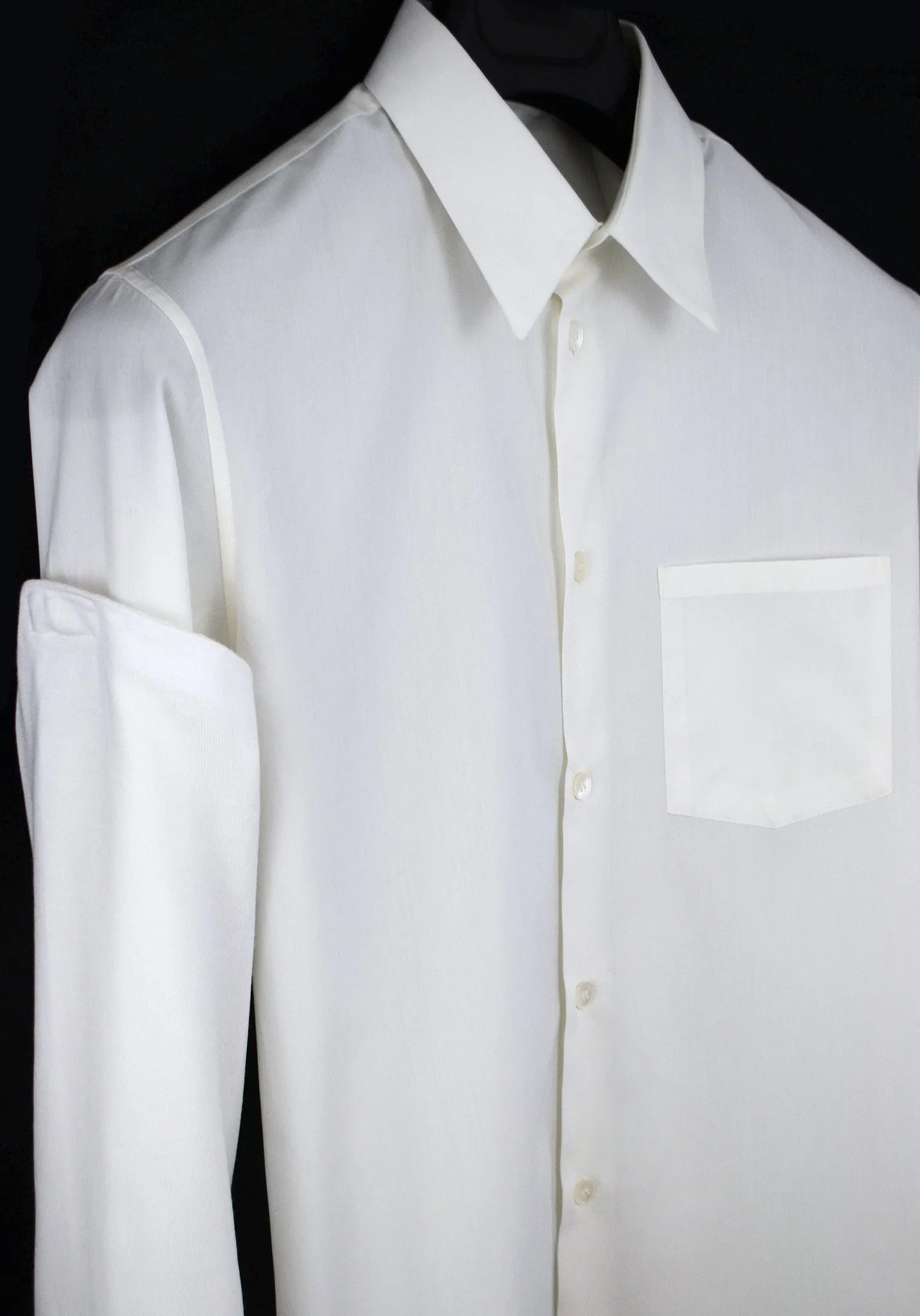 2003 Fine Cotton Slim Shirt with Asymmetric Knit Sleeve