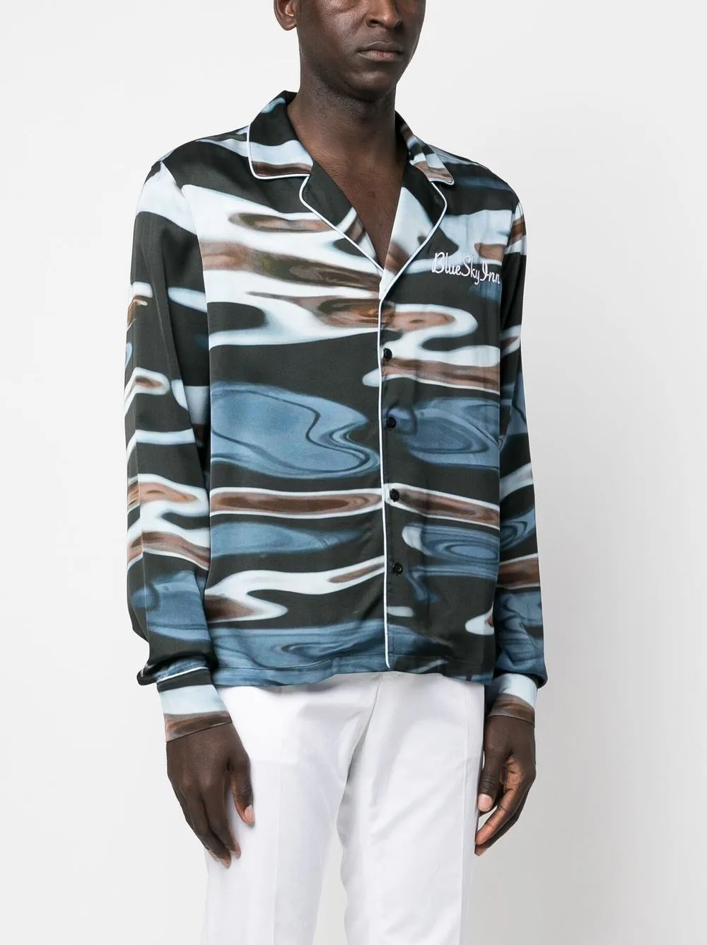 Abstract-Print Long-Sleeved Shirt