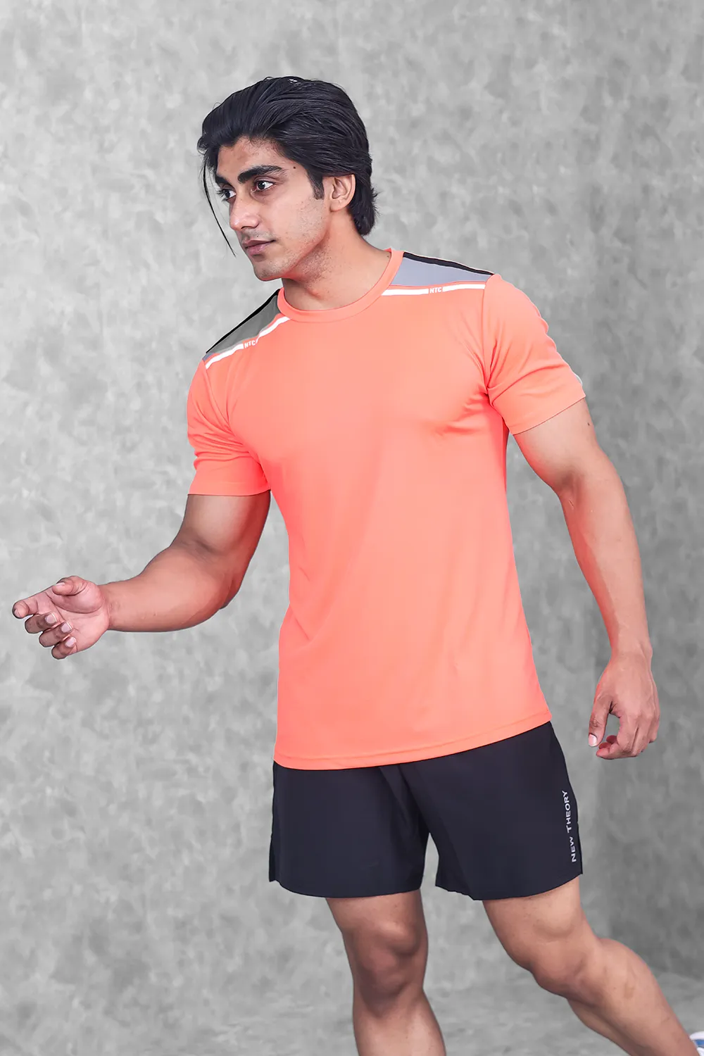 Active Panel T-shirt- Neon Orange