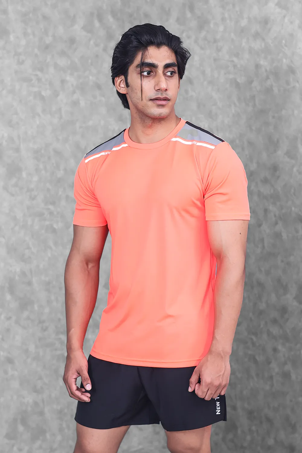 Active Panel T-shirt- Neon Orange