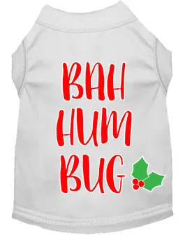 Bah Humbug Screen Print Dog Shirt White Sm