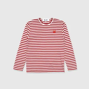 BIG RED HEART STRIPED L/S T-SHIRT