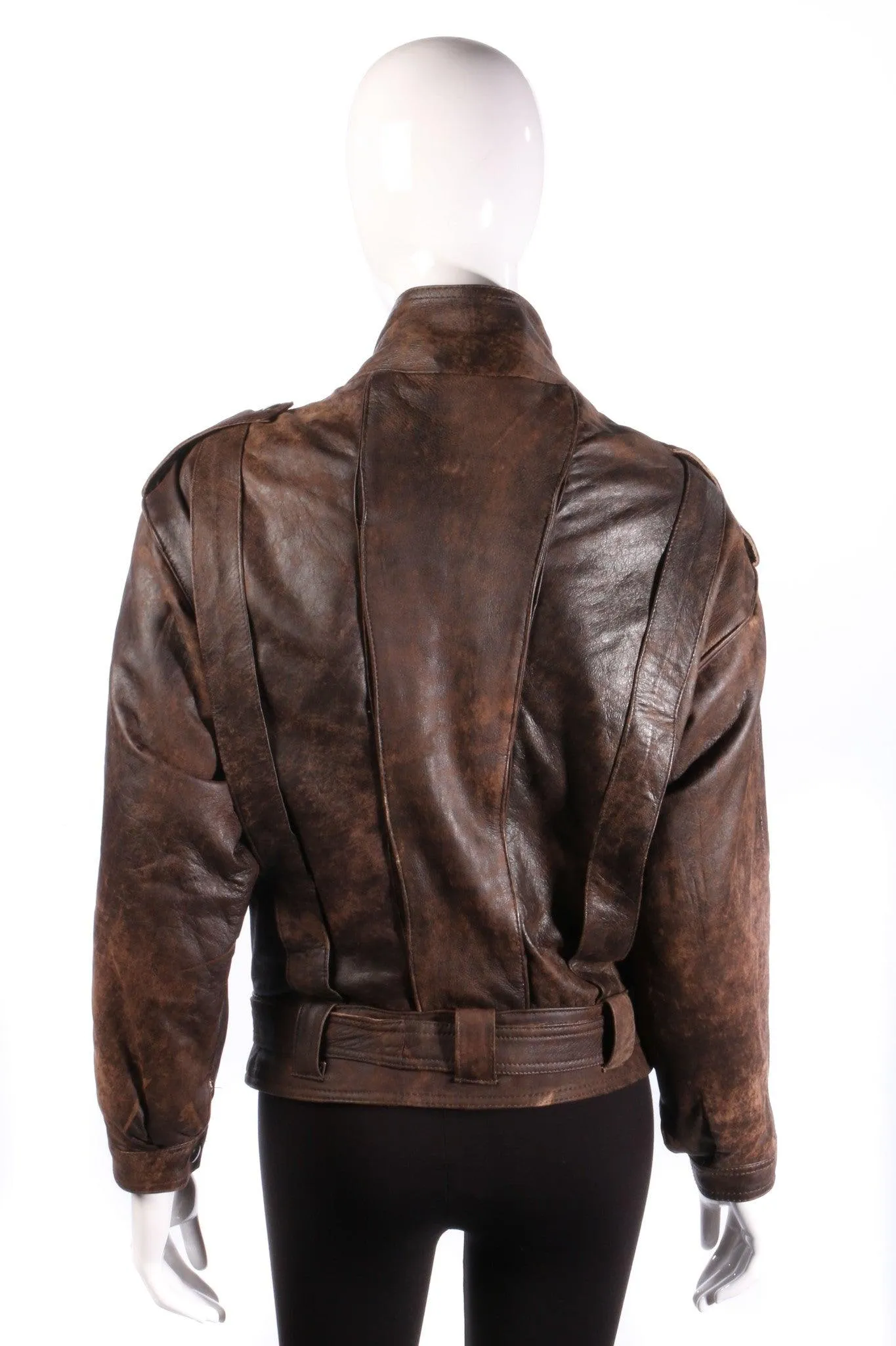 Brown leather flying jacket size M