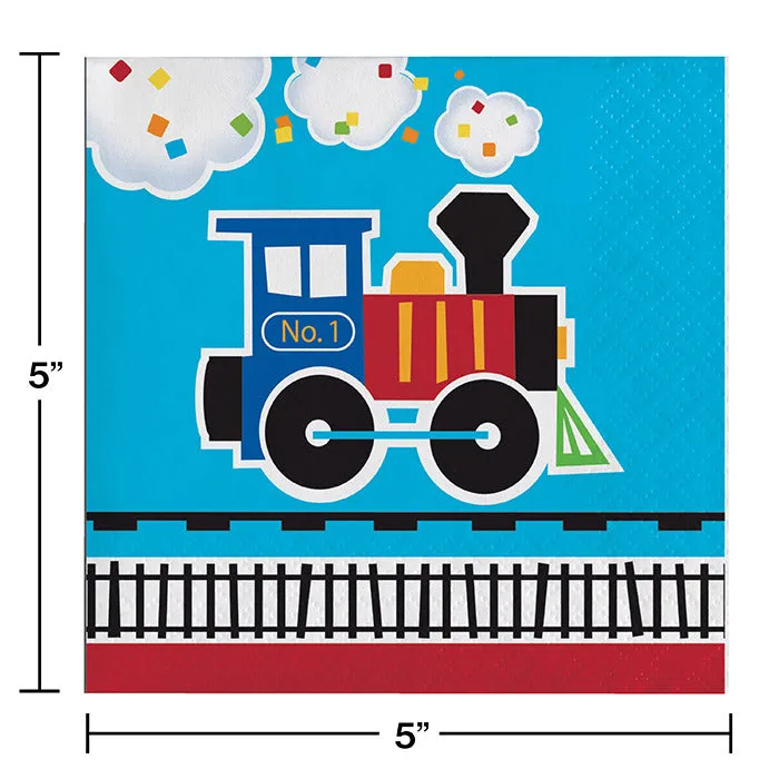 Bulk All Aboard Train Beverage Napkins (192 per Case)