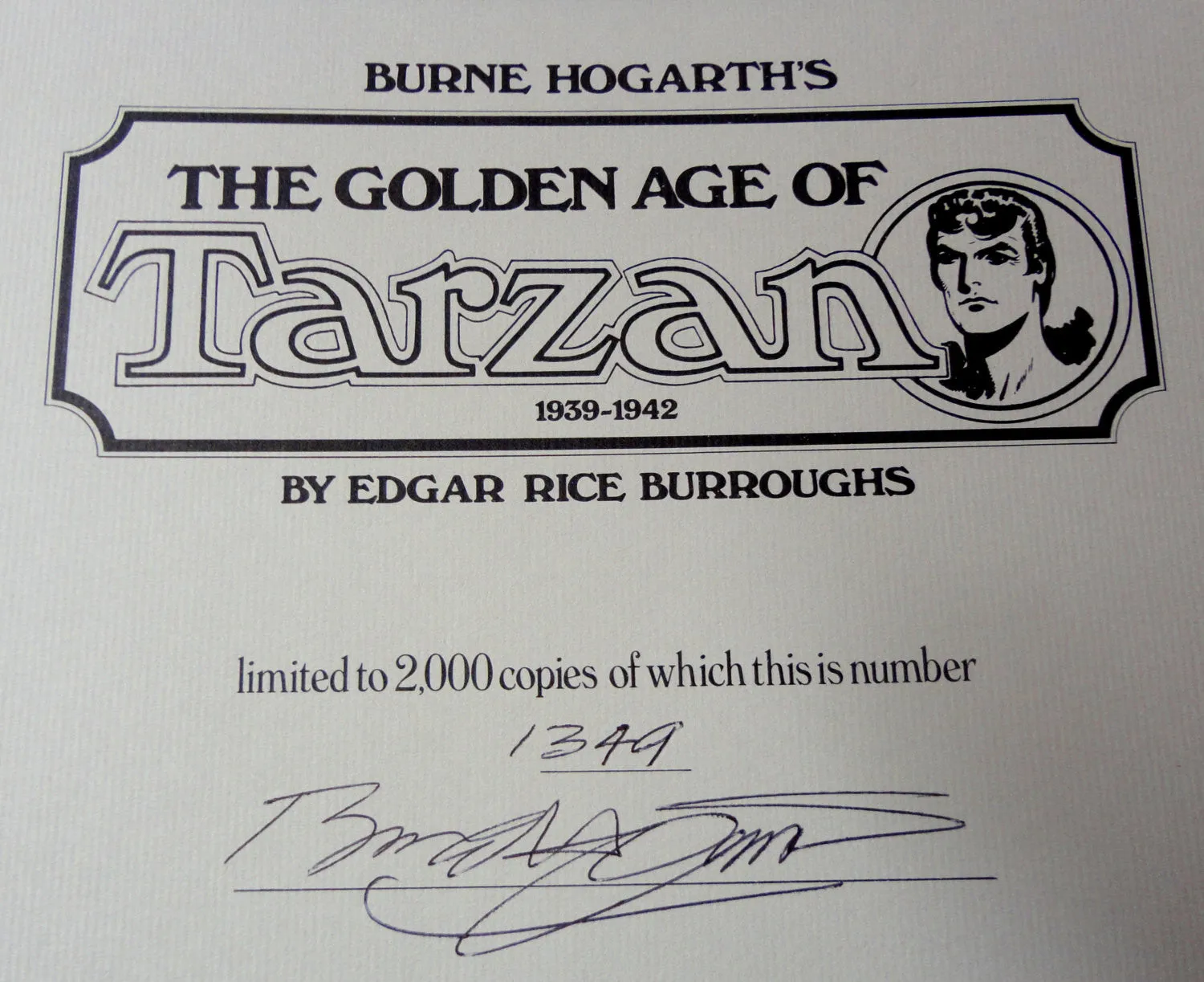 BURNE HOGARTH's The Golden Age of TARZAN 1939-1942  Signed # Limited Ed Edgar Rice Burroughs Full Size Color Sunday Comic Strips Reprints