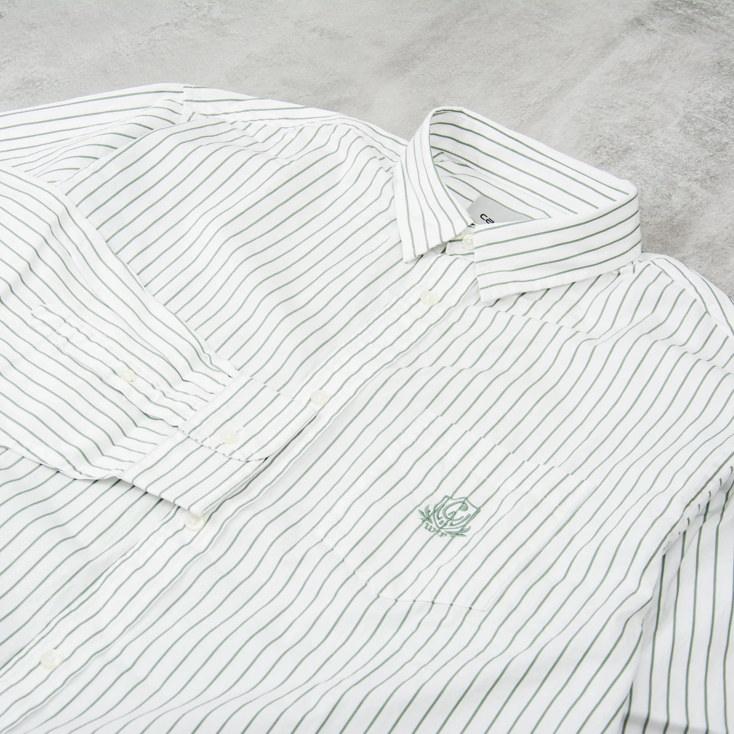 Carhartt WIP Linus Stripe Shirt - Park / White