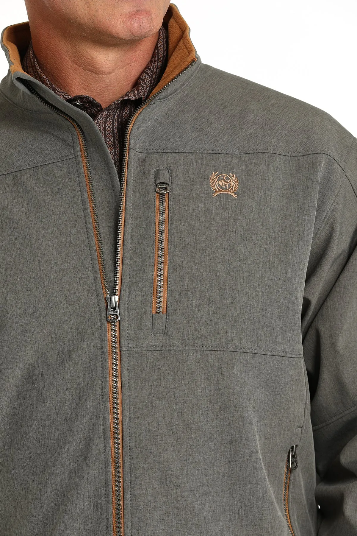 Cinch Men's Charcoal Bonded Jacket with Copper Cinch Logo Embroidery