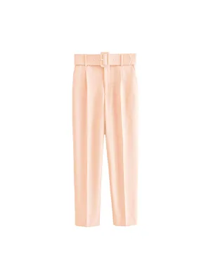 Classic Straight Pants - Peach Pink