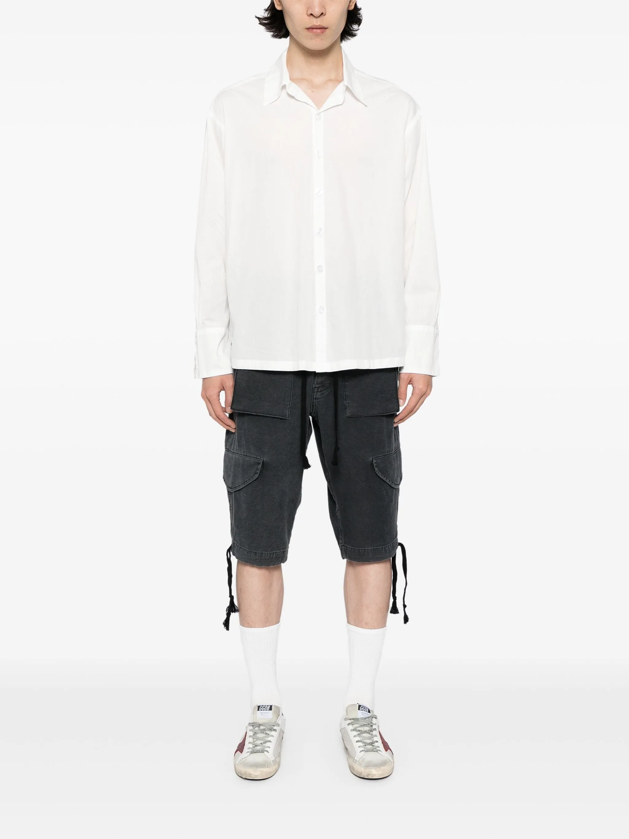 COLLARED DRESSY STUDIO L/S COTTON SHIRT