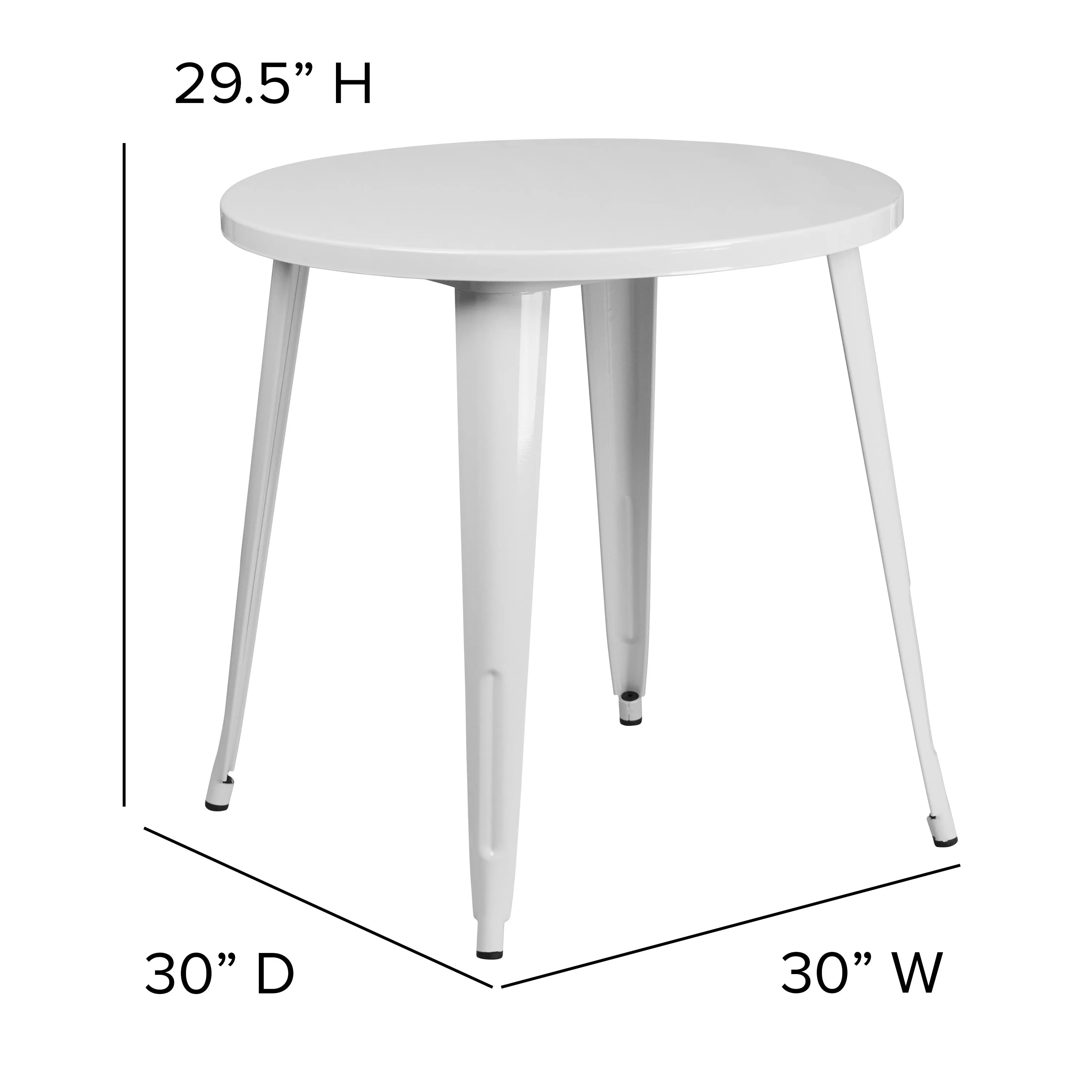 Commercial Grade 30" Round Metal Indoor-Outdoor Table