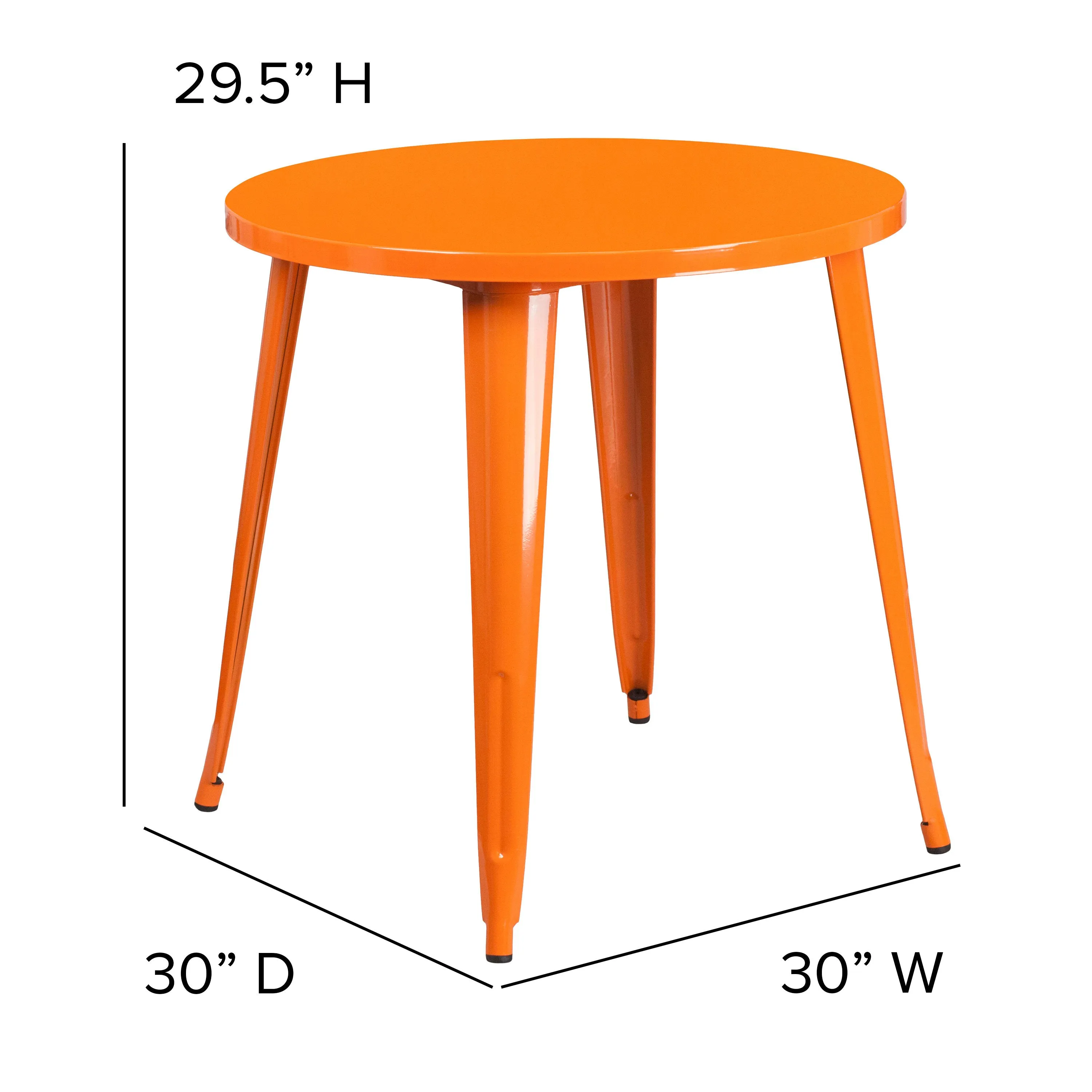 Commercial Grade 30" Round Metal Indoor-Outdoor Table