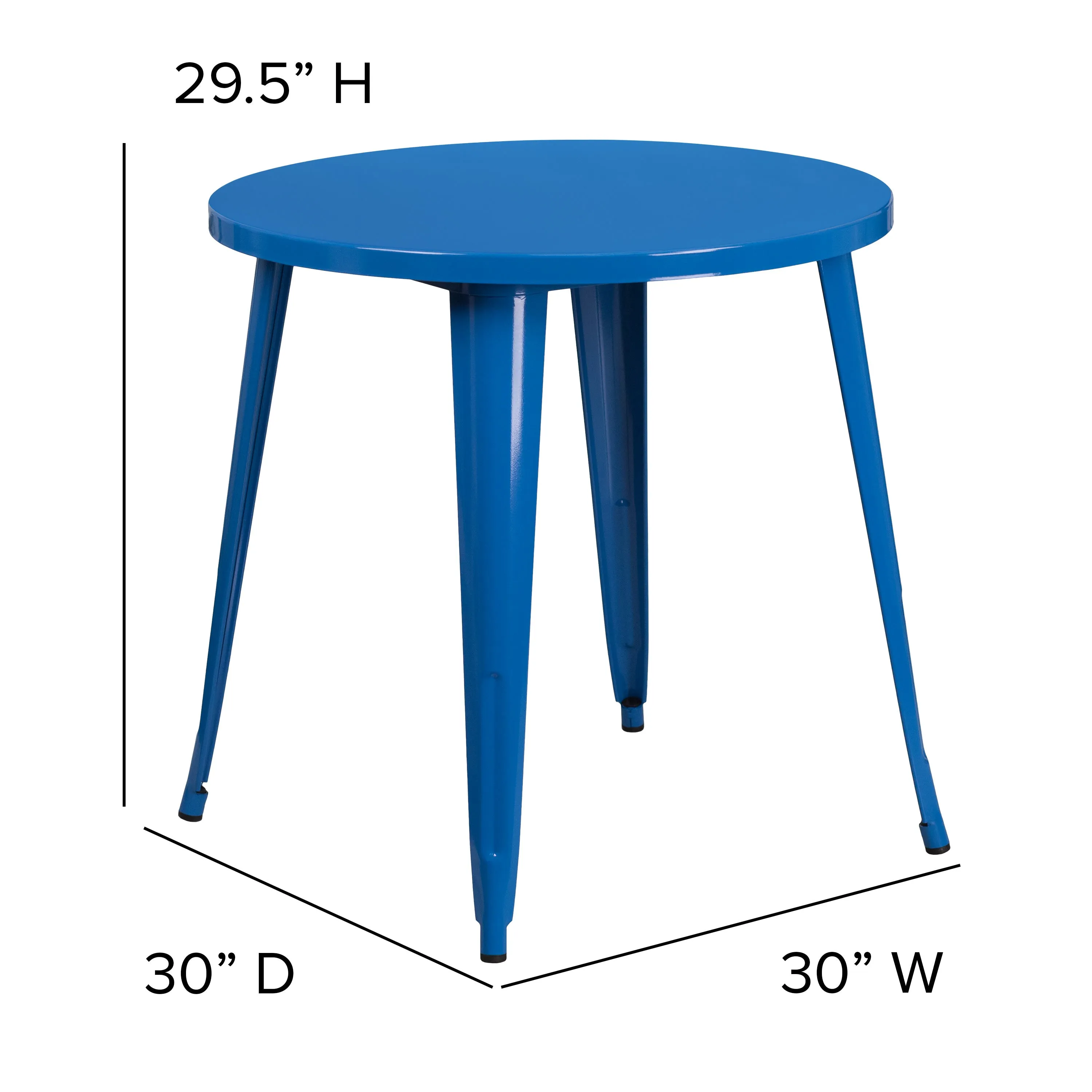 Commercial Grade 30" Round Metal Indoor-Outdoor Table