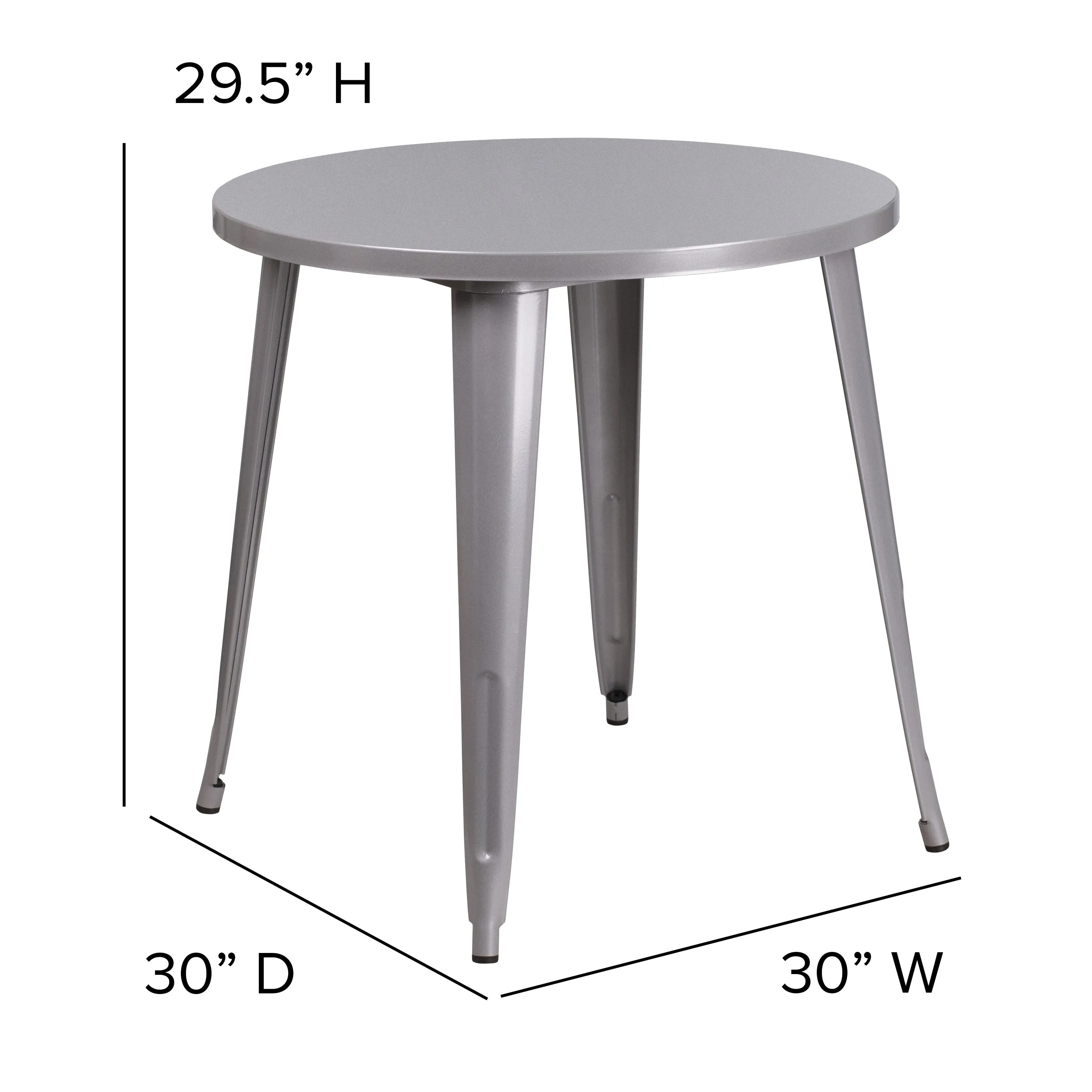 Commercial Grade 30" Round Metal Indoor-Outdoor Table