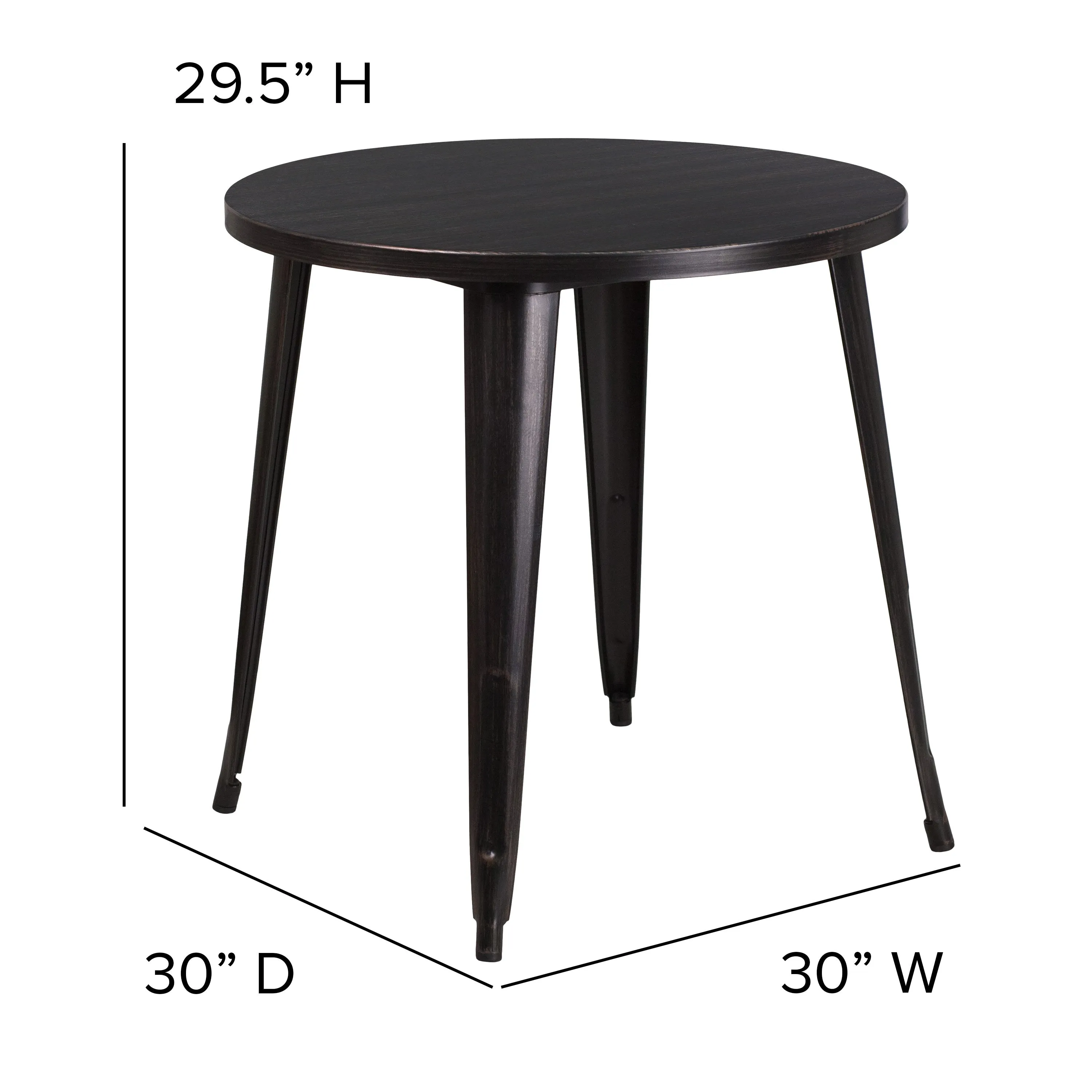 Commercial Grade 30" Round Metal Indoor-Outdoor Table