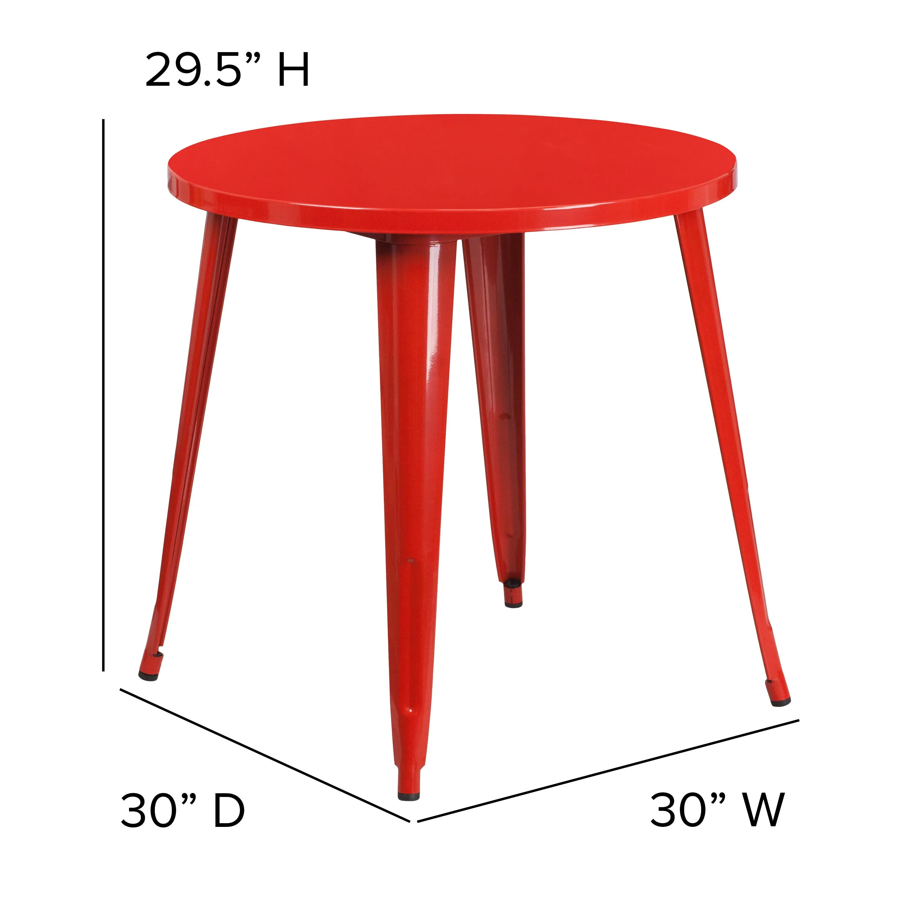 Commercial Grade 30" Round Metal Indoor-Outdoor Table