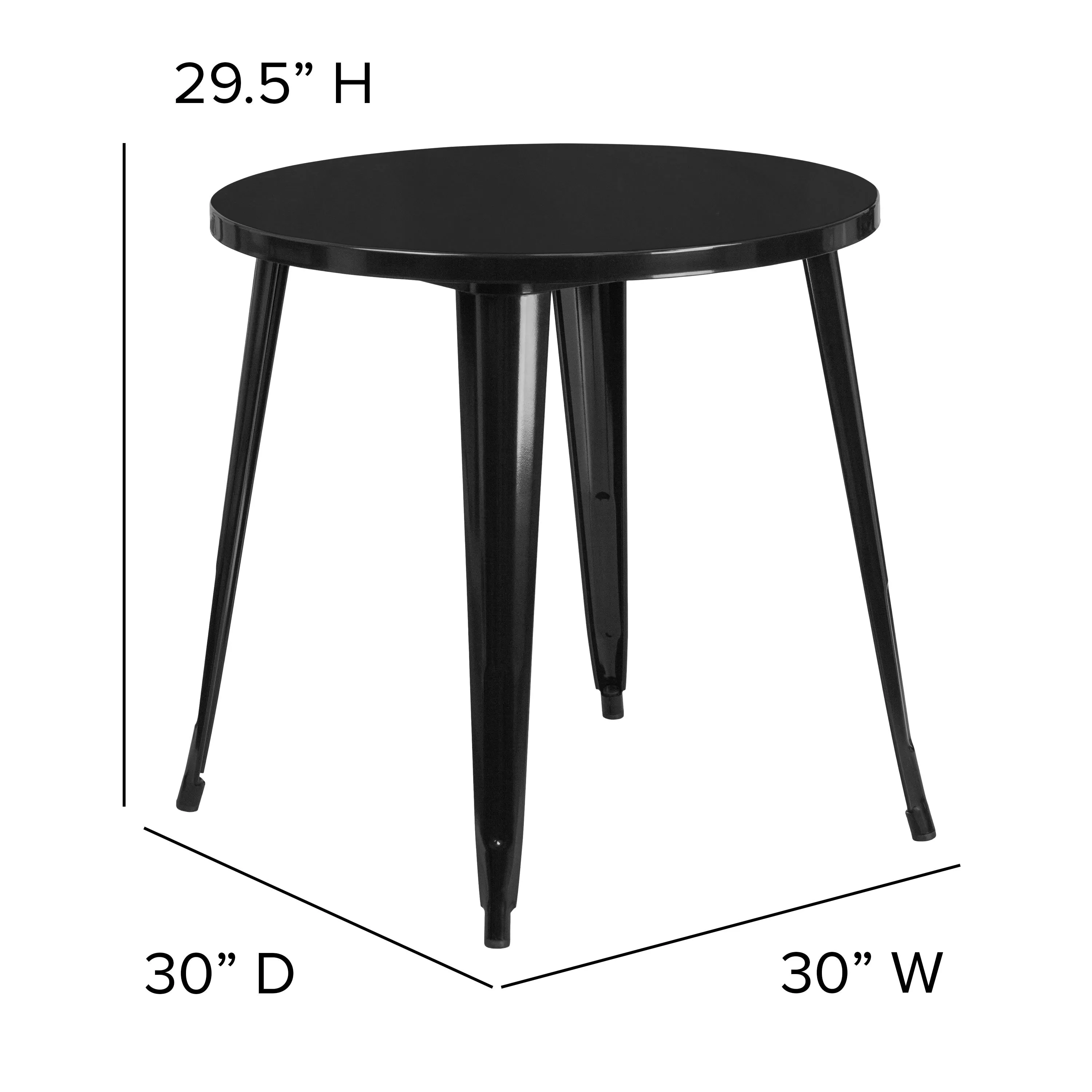 Commercial Grade 30" Round Metal Indoor-Outdoor Table