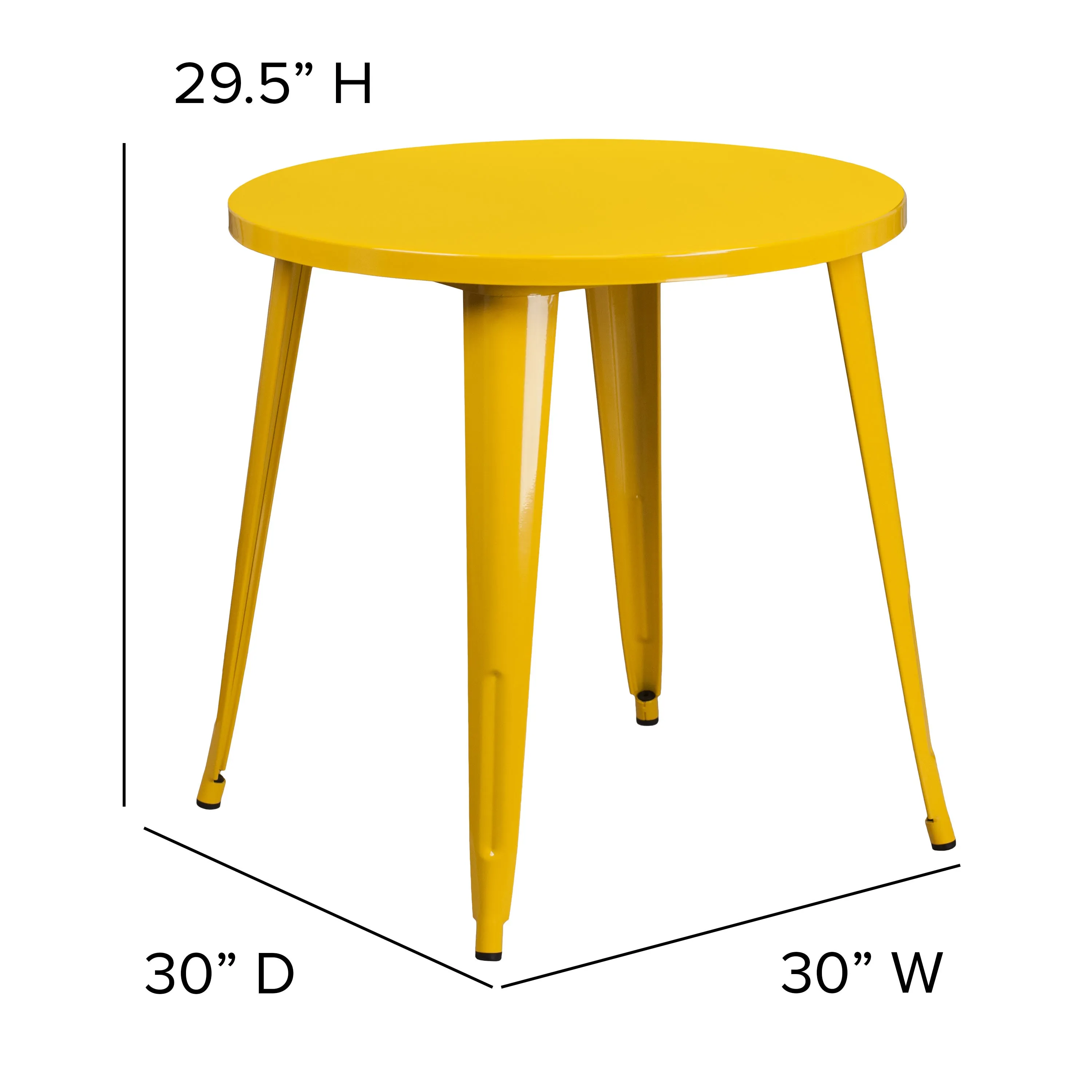 Commercial Grade 30" Round Metal Indoor-Outdoor Table