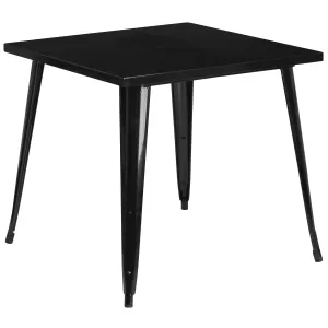 Commercial Grade 31.75" Square Metal Indoor-Outdoor Table