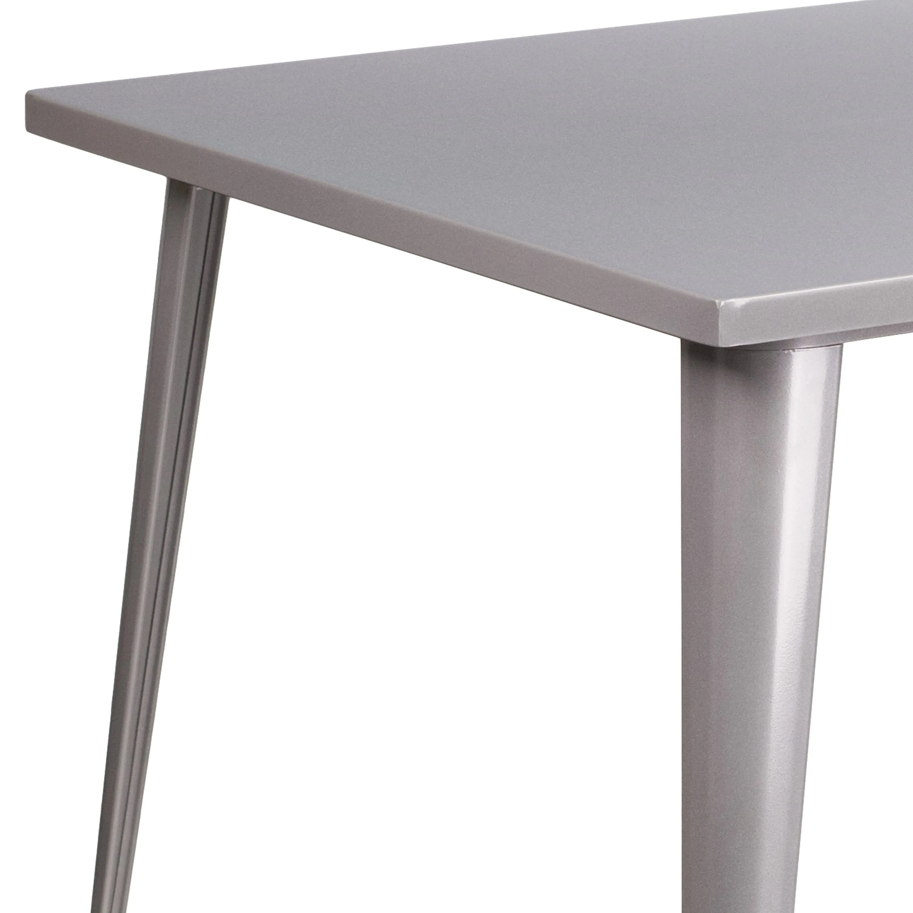 Commercial Grade 35.5" Square Metal Indoor-Outdoor Table