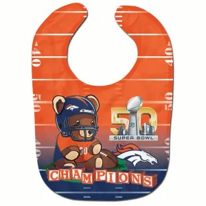 Denver Broncos 2016 Super Bowl 50 Champions Teddy Bear Infant Baby Orange Bib