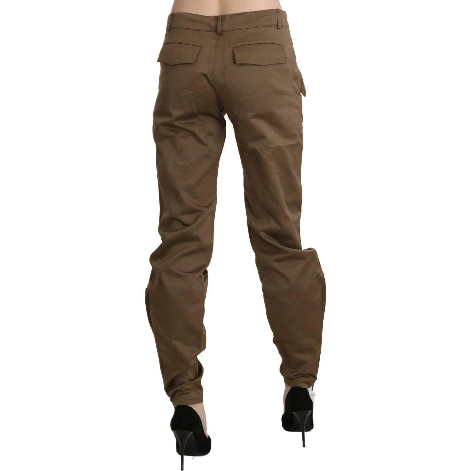 Ermanno Scervino Chic Brown Mid Waist Straight Trousers