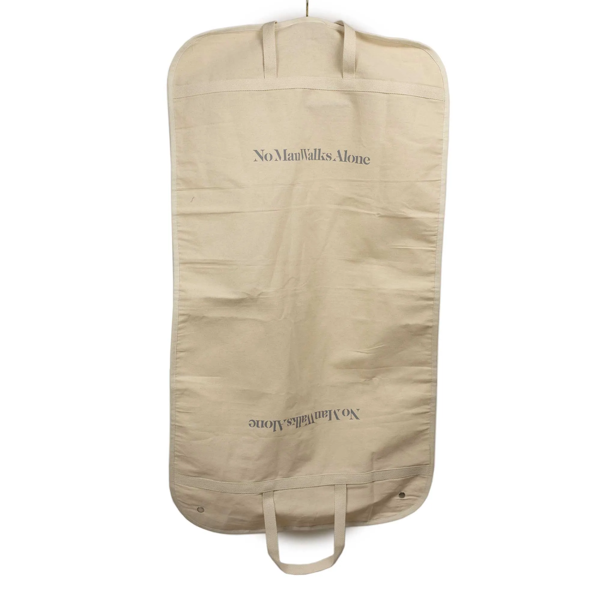 Garment bag in undyed cotton canvas