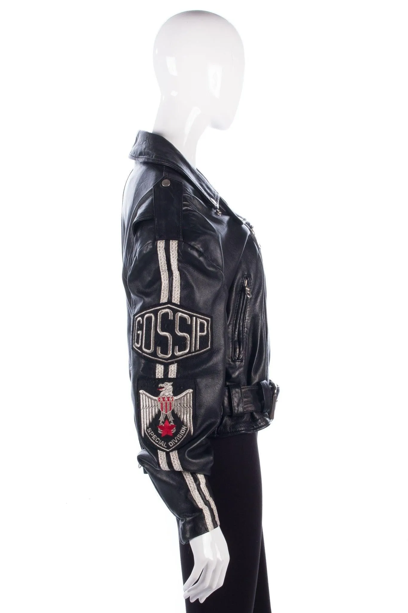 Gossip Special Division Soft Leather Biker Jacket Black Size M