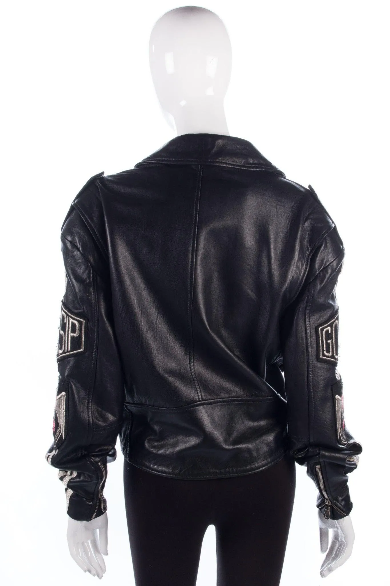 Gossip Special Division Soft Leather Biker Jacket Black Size M