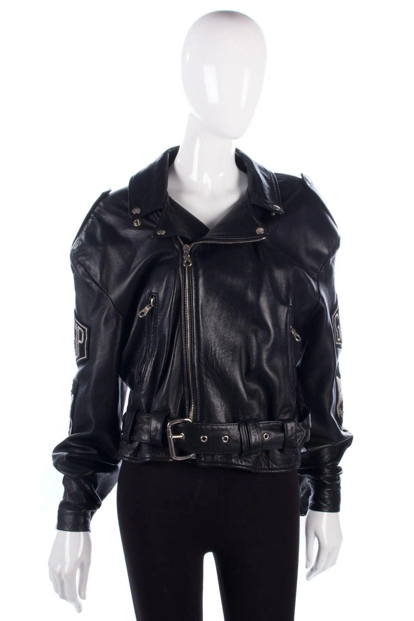 Gossip Special Division Soft Leather Biker Jacket Black Size M