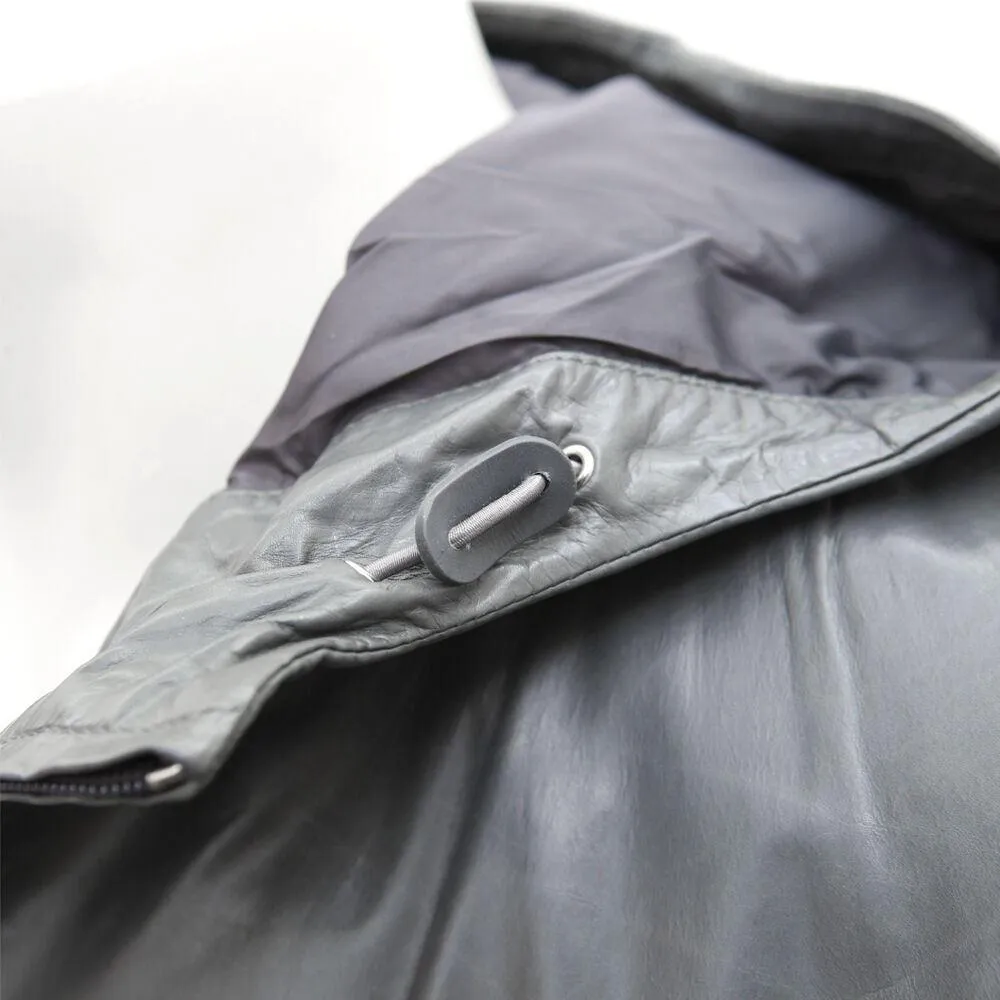 Grey Kangaroo Leather Windbreaker Jacket