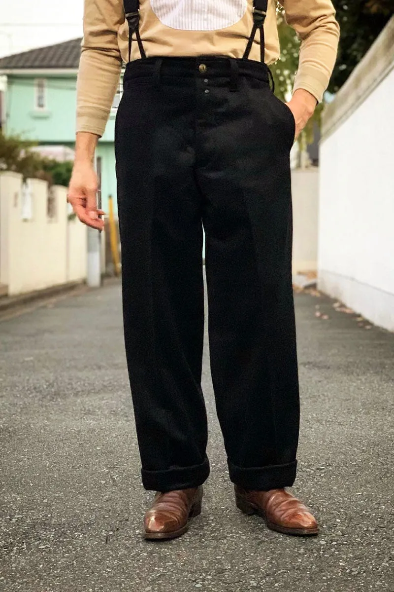 High Back Wool Work Trousers