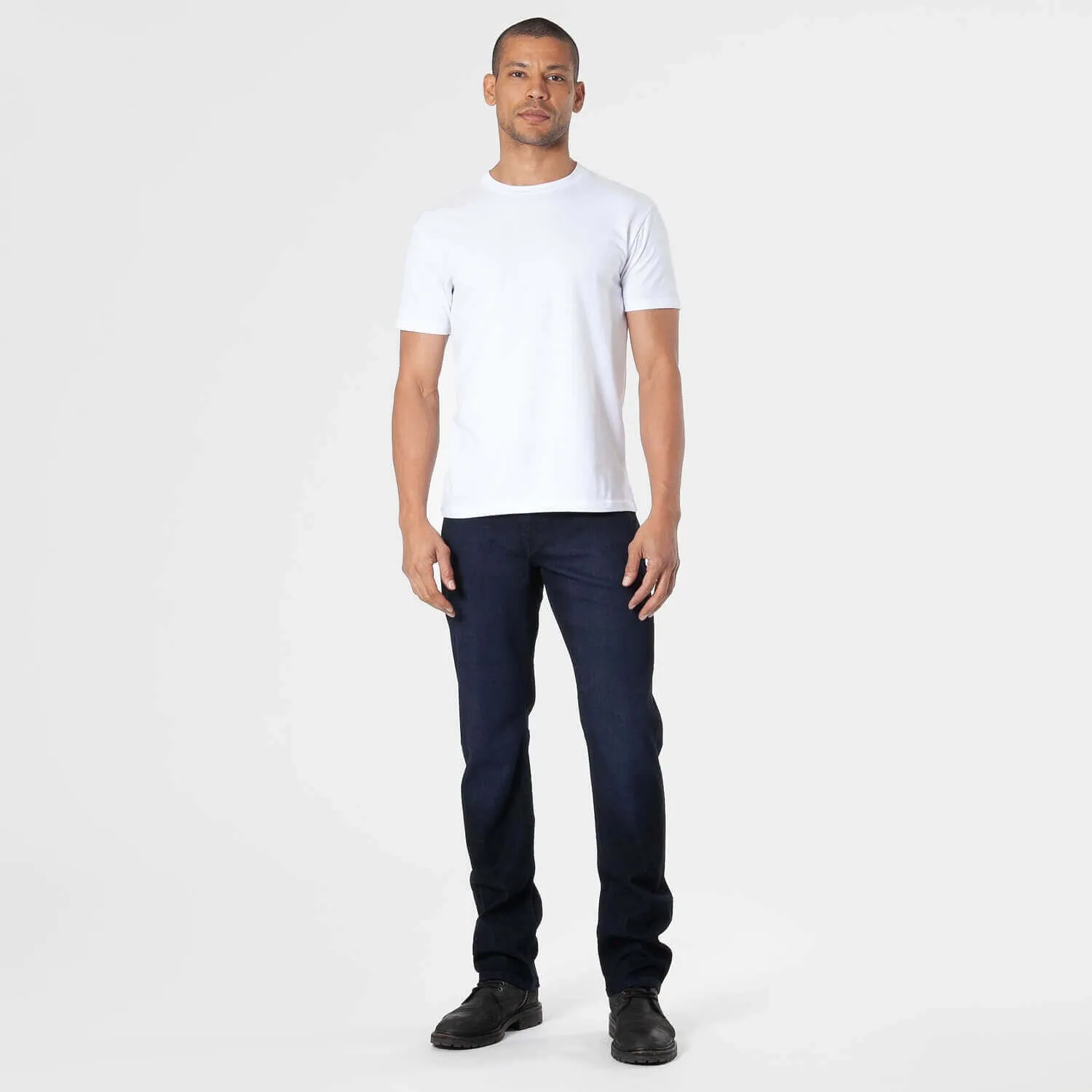 Indigo Wash Straight Comfort Stretch Jeans