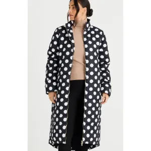 Jacket Whistler Long Puffer - Black & White Spot