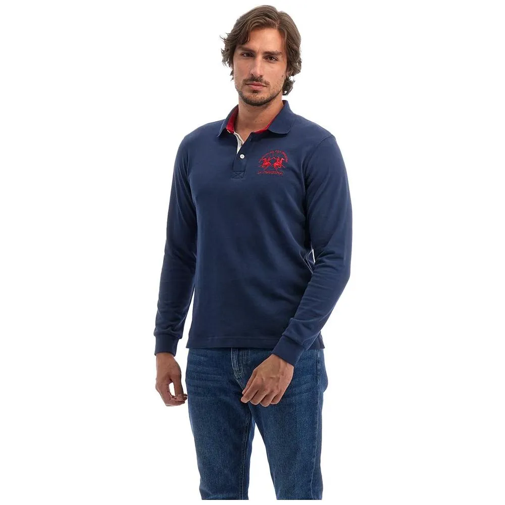 La Martina Blue Cotton Polo Shirt