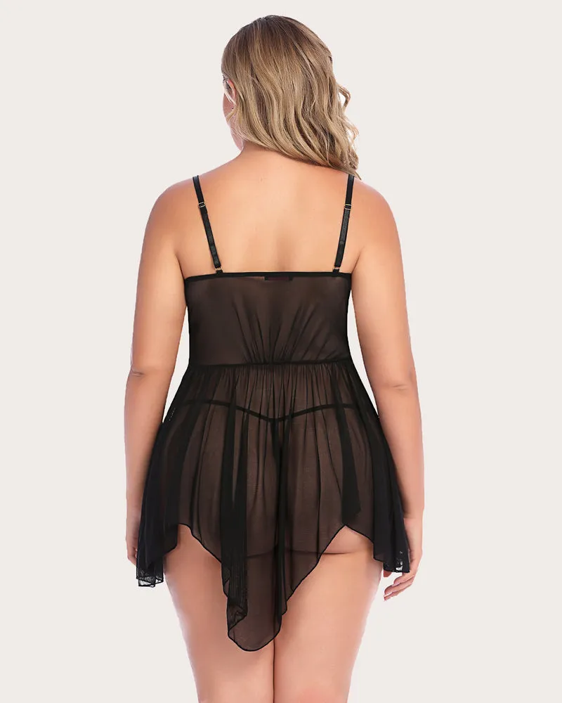 Lace Babydoll V Neck Sexy Strap Sleepwear