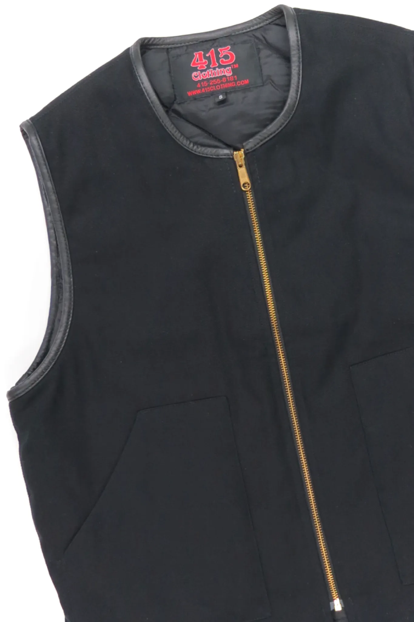 Leather Trimmed Canvas Vest