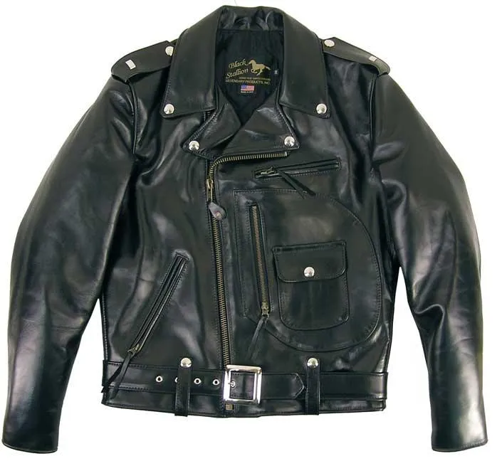 Legendary Black Stallion Horsehide Motorcycle Jacket