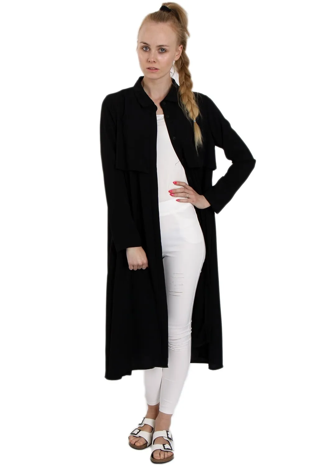 Longline Shirt Dress With Cape Back