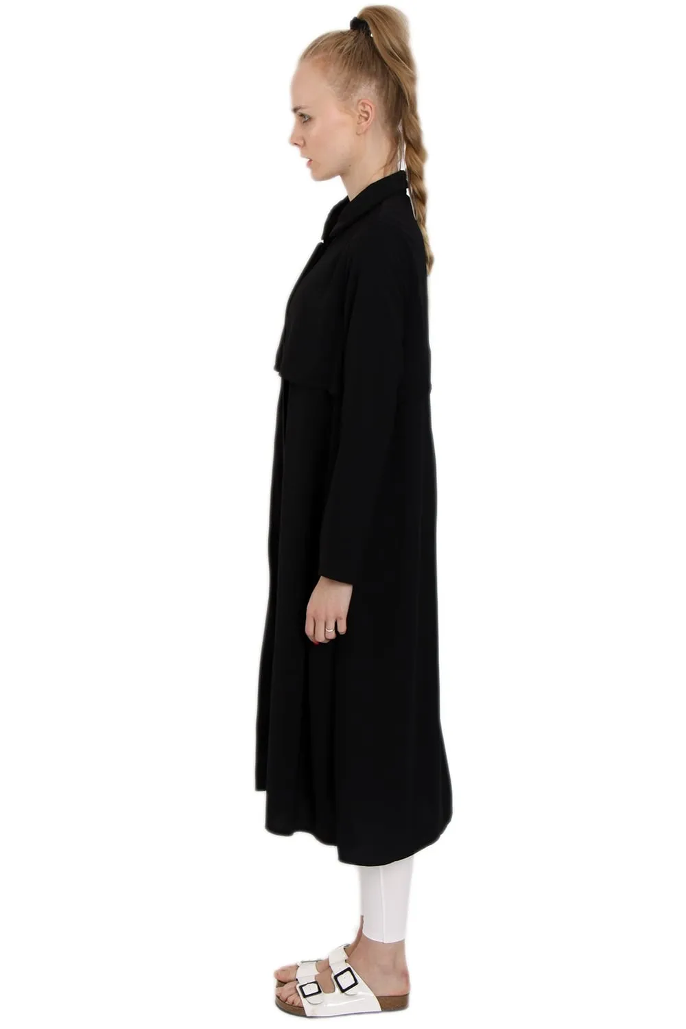 Longline Shirt Dress With Cape Back