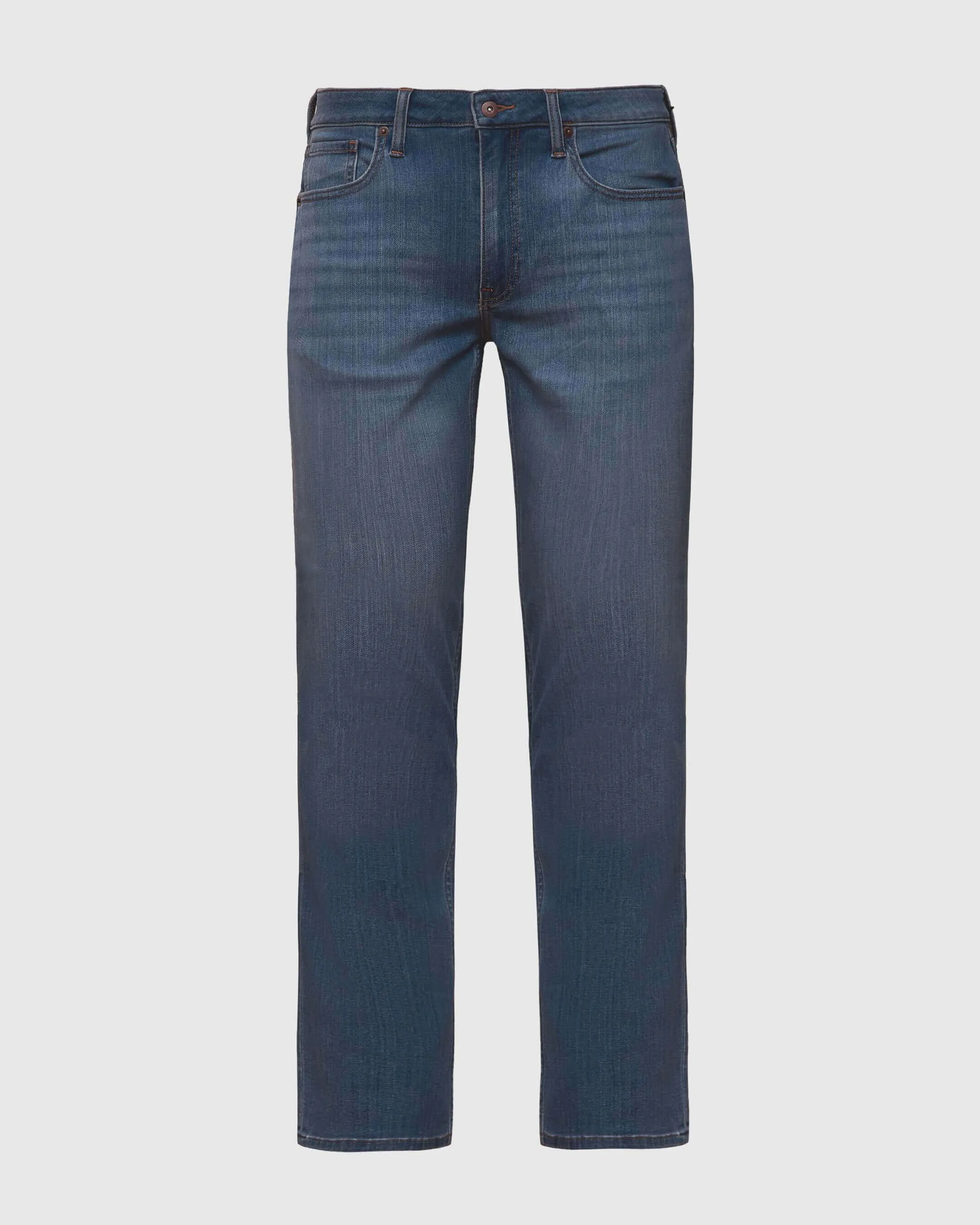 Medium Indigo Wash Straight Comfort Stretch Jeans