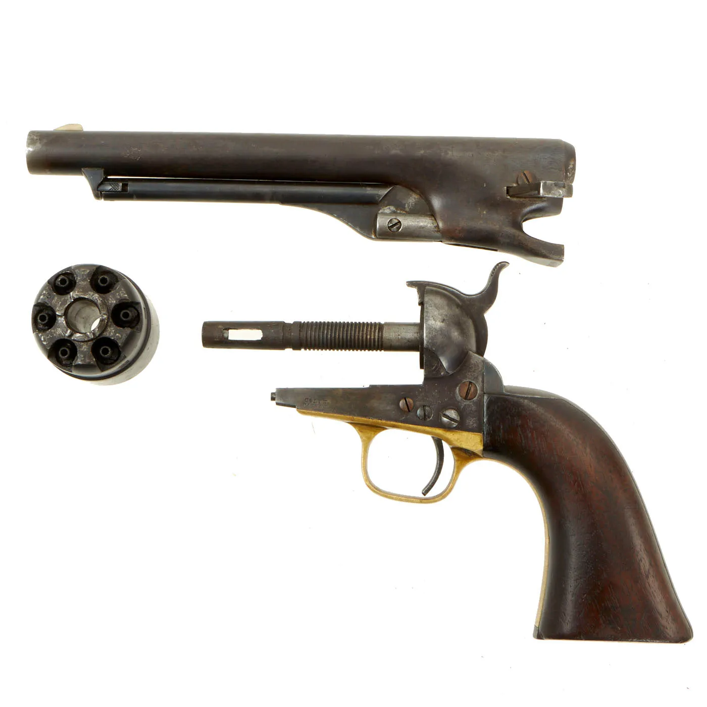 Original U.S. Civil War Colt M1860 Army 4 Screw Revolver made in 1861 with Modified Holster - Matching Serial 12949