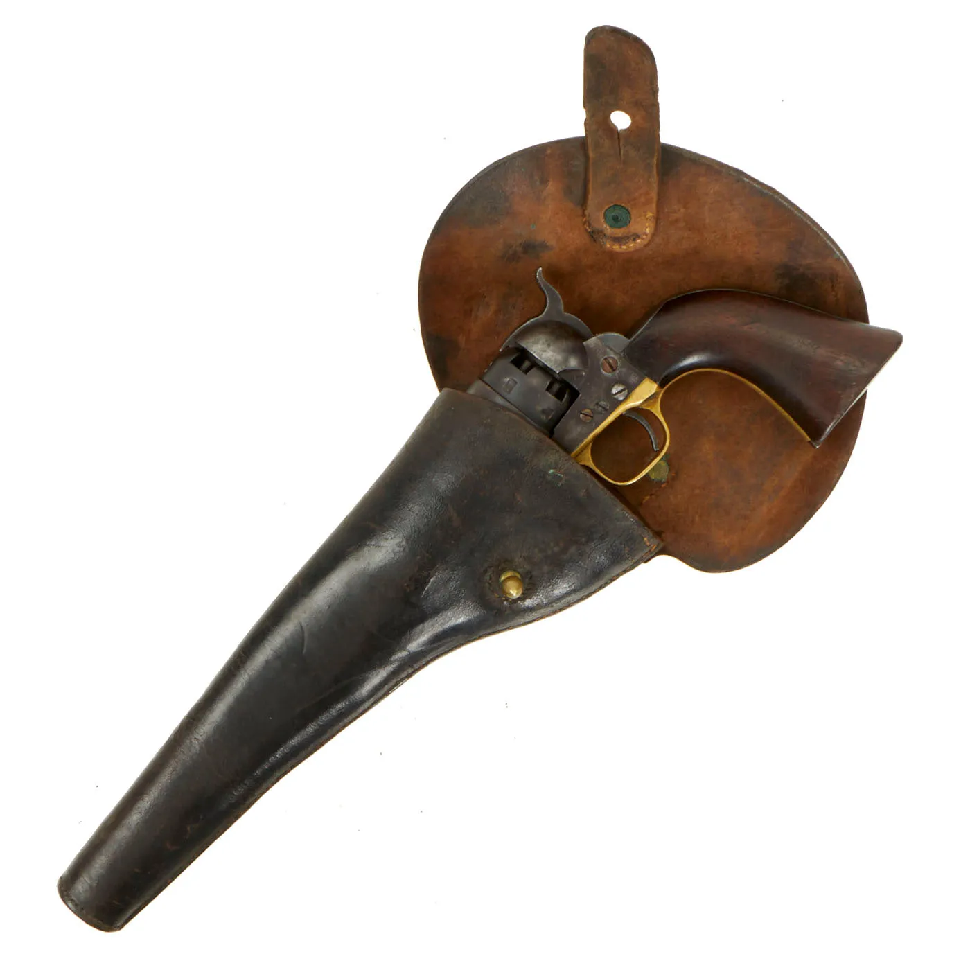 Original U.S. Civil War Colt M1860 Army 4 Screw Revolver made in 1861 with Modified Holster - Matching Serial 12949