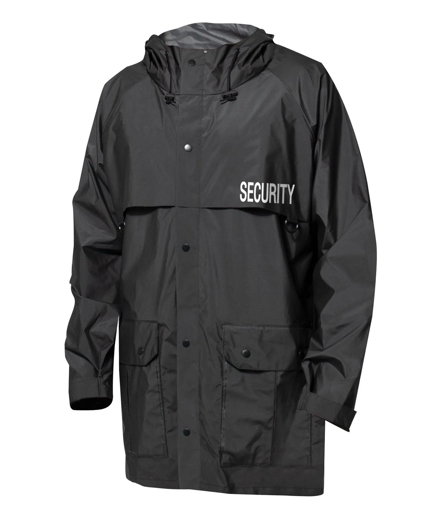 Security Nylon Rain Jacket - Black