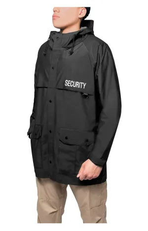 Security Nylon Rain Jacket - Black