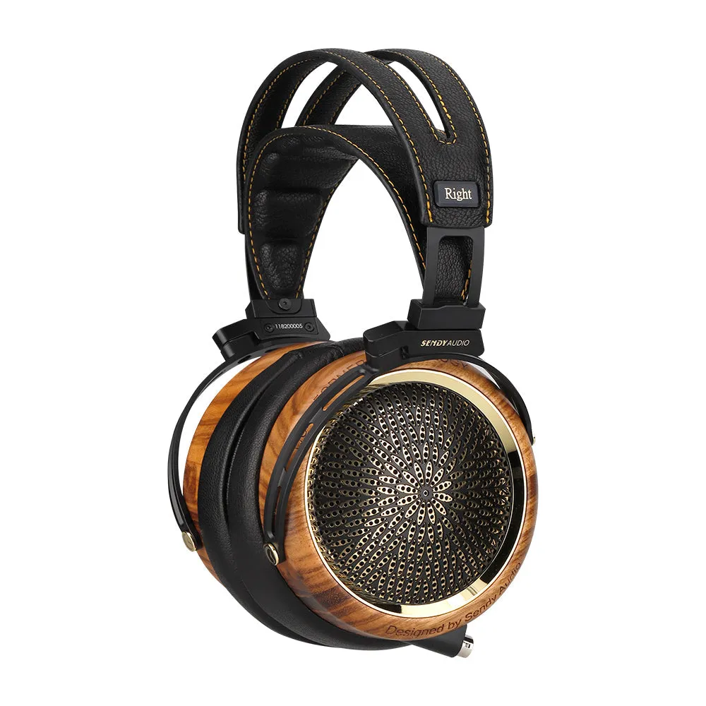 Sendy Audio Peacock Open-Back Planar Magnetic Headphone (Open Box) Cracked Wood on Earcups