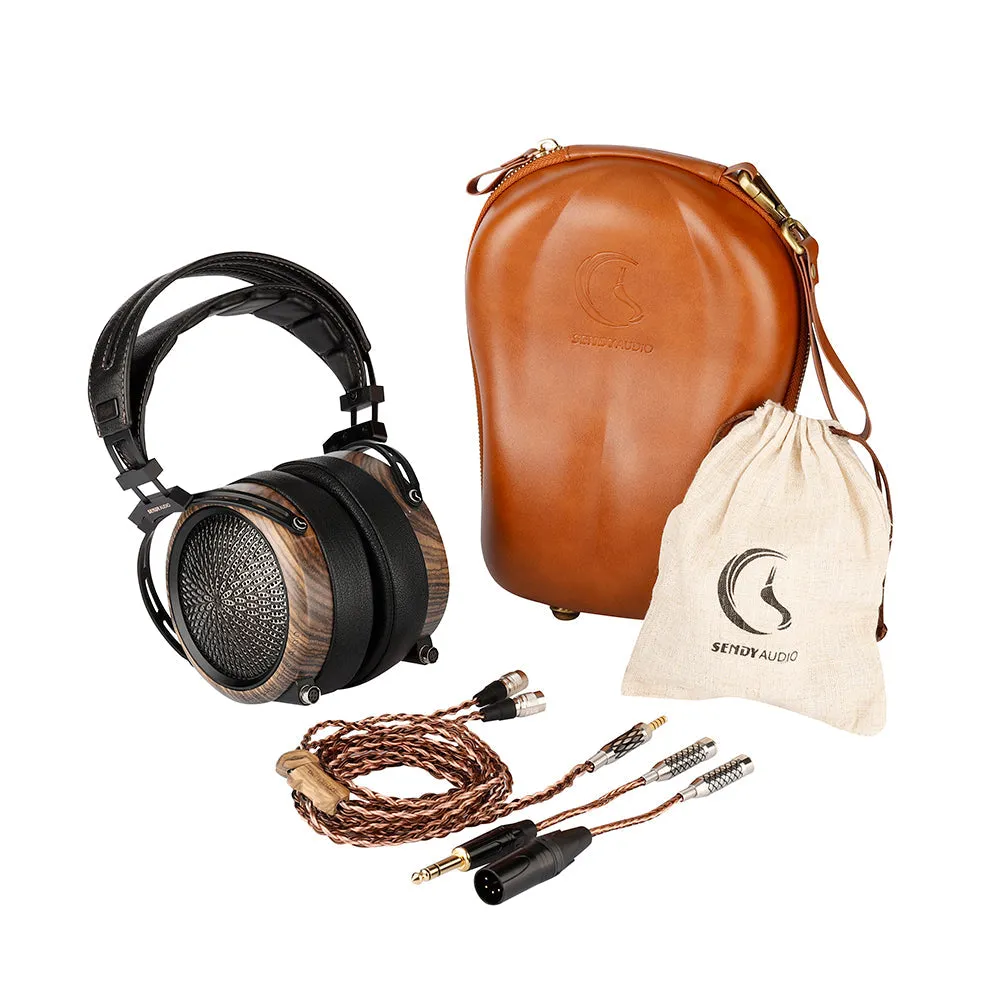 Sendy Audio Peacock Open-Back Planar Magnetic Headphone (Open Box) Cracked Wood on Earcups