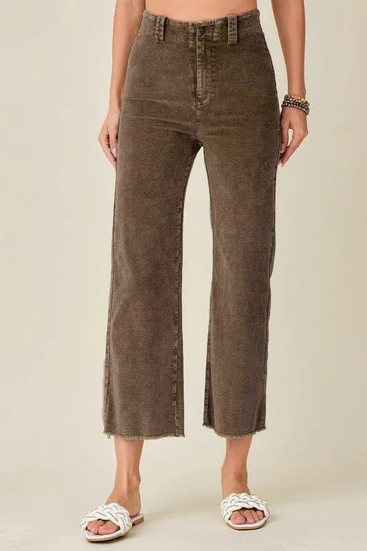 Stretchy Corduroy Pants - Black, Olive, Brown